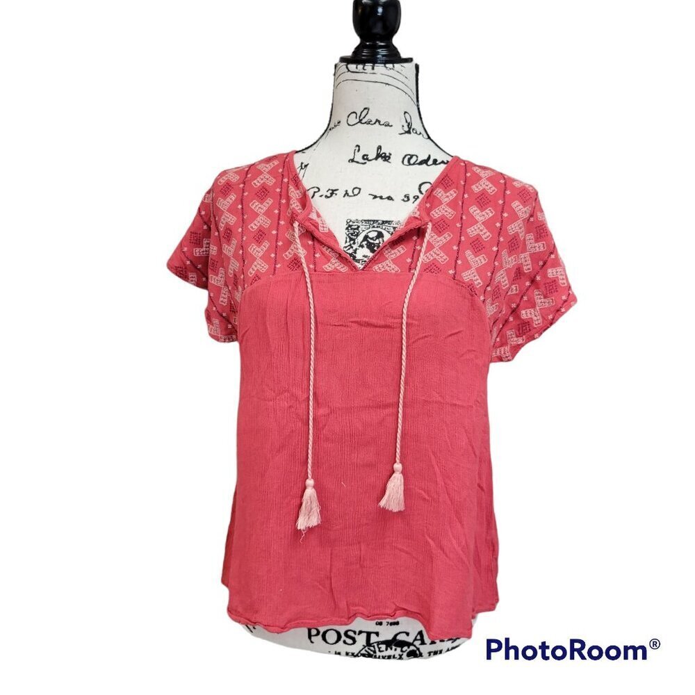 St. John's Bay Bohemian-Style Summer Blouse Top - Size Small